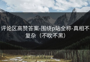 评论区高赞答案-围绕p站全称-真相不复杂（不吹不黑）