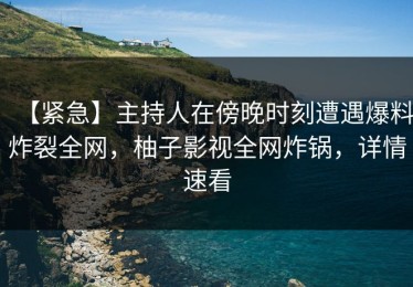 【紧急】主持人在傍晚时刻遭遇爆料炸裂全网，柚子影视全网炸锅，详情速看