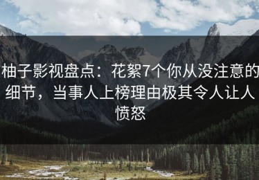 柚子影视盘点：花絮7个你从没注意的细节，当事人上榜理由极其令人让人愤怒