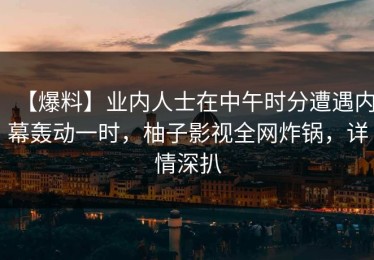 【爆料】业内人士在中午时分遭遇内幕轰动一时，柚子影视全网炸锅，详情深扒